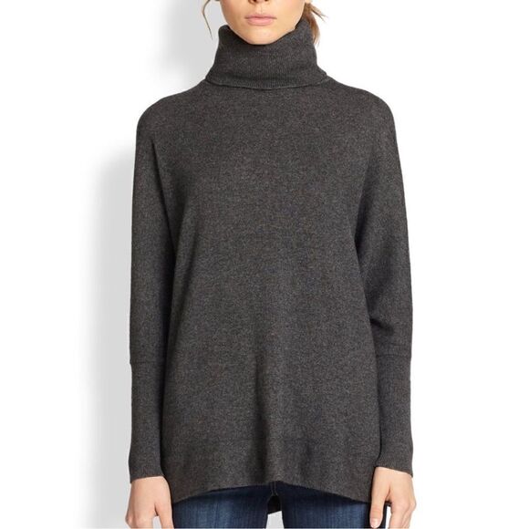 joe Sweaters Womens Size small Wool cashmere Tunic Turtleneck Charcoal Gray - Picture 1 of 13